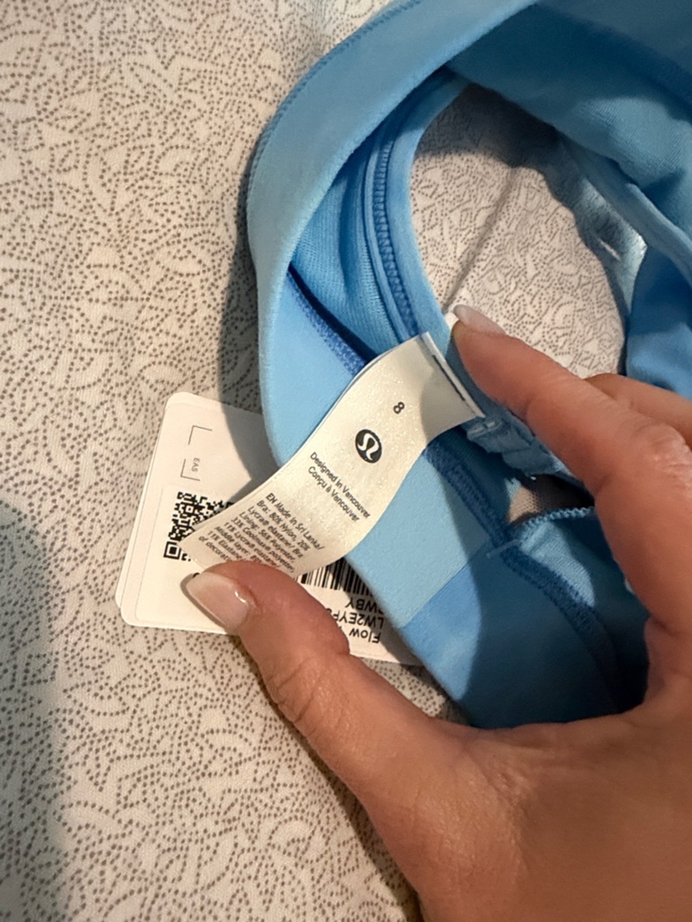 Lululemon Flow Y Bra Nulu Light Support A-C Smoothie Wash Blueberry Multi Size8 - Picture 7 of 8